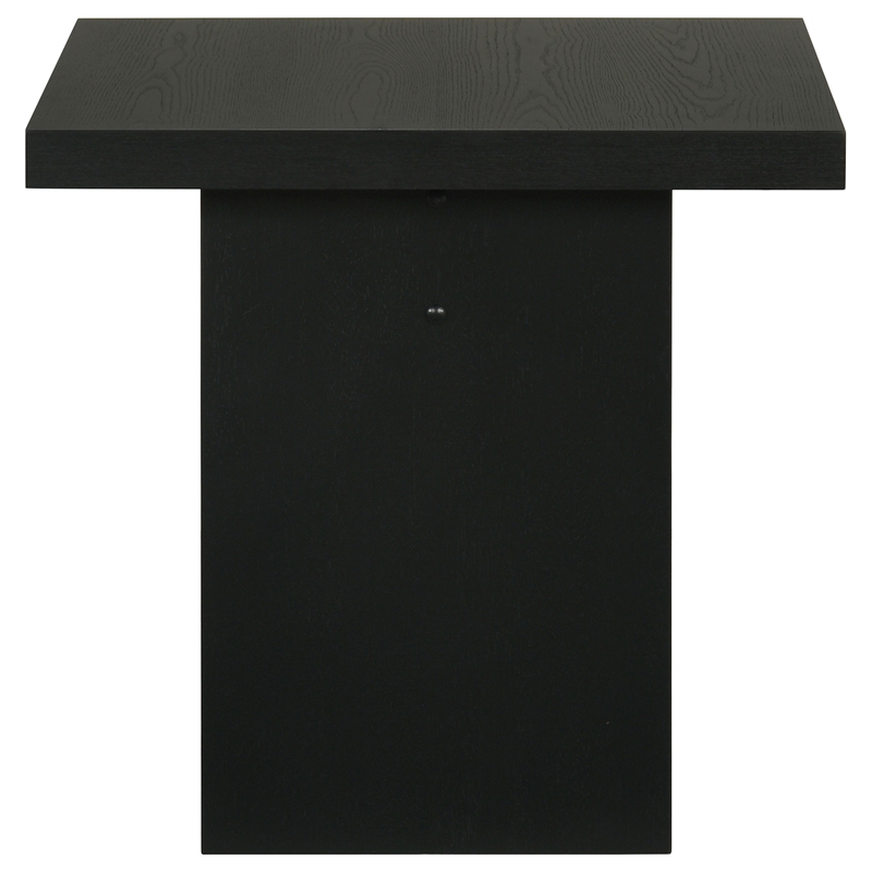 Pemberly Row 3-Piece Transitional Wood Coffee and End Table Set in Black