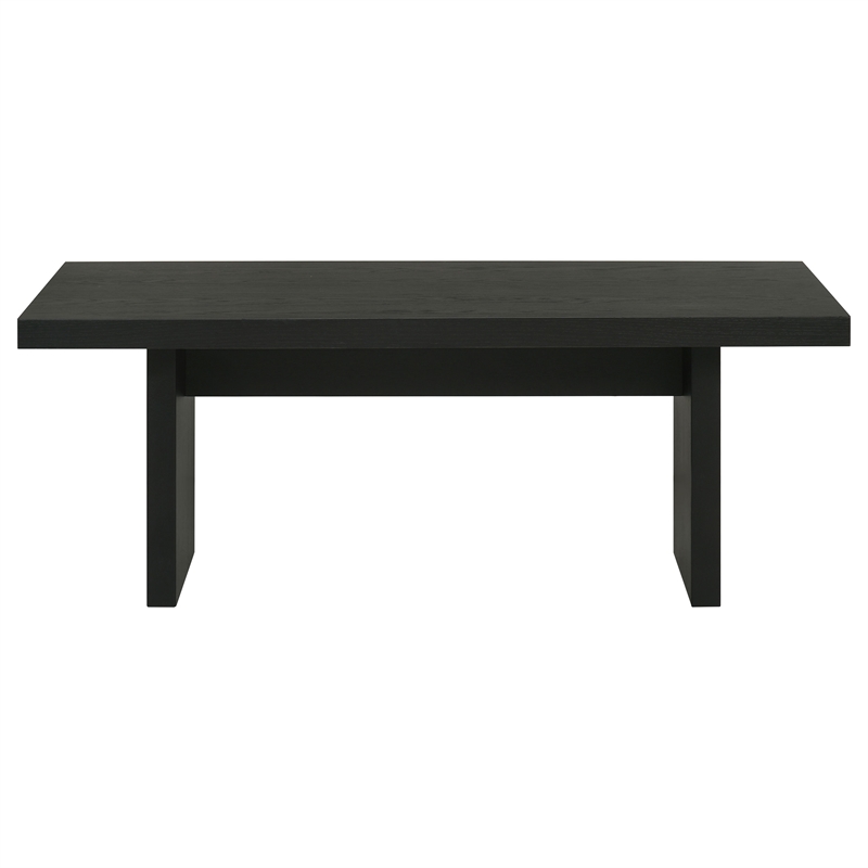 Pemberly Row 3-Piece Transitional Wood Coffee and End Table Set in Black