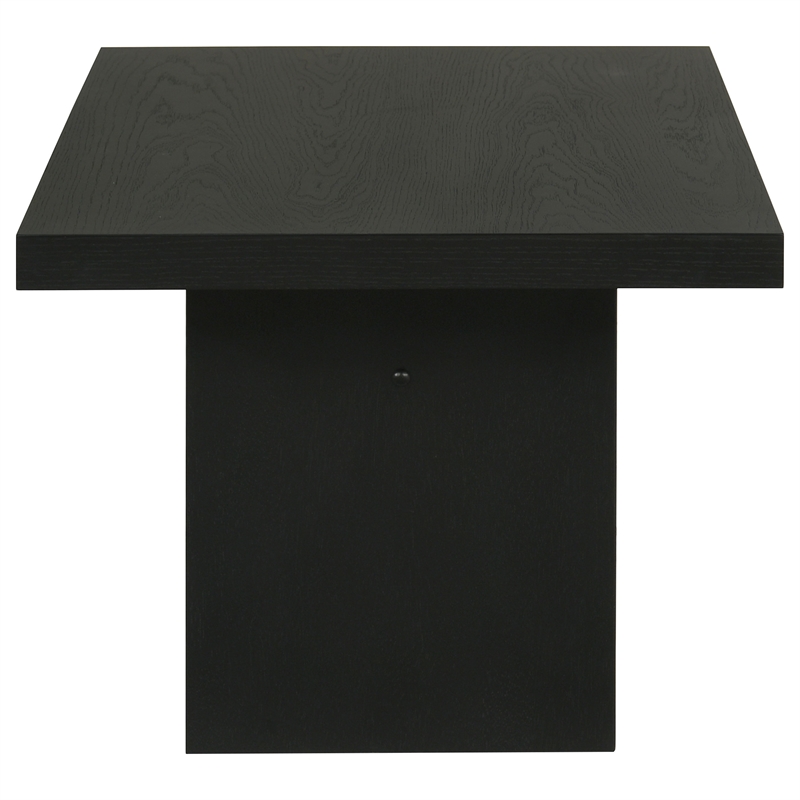 Pemberly Row 3-Piece Transitional Wood Coffee and End Table Set in Black