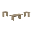 Pemberly Row 3-Piece Wood Coffee and End Table Set in Natural Oak