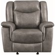 Pemberly Row Upholstered Padded Arm Glider Recliner Chair in Grey