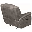 Pemberly Row Upholstered Padded Arm Glider Recliner Chair in Grey