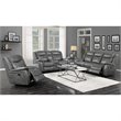 Pemberly Row Upholstered Padded Arm Glider Recliner Chair in Grey