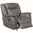 Pemberly Row Upholstered Padded Arm Glider Recliner Chair in Grey