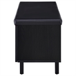 Pemberly Row 2-Door Padded Entryway Shoe Storage Bench in Black