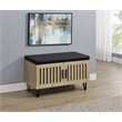 Pemberly Row 2-Door Padded Entryway Shoe Storage Bench in White Oak