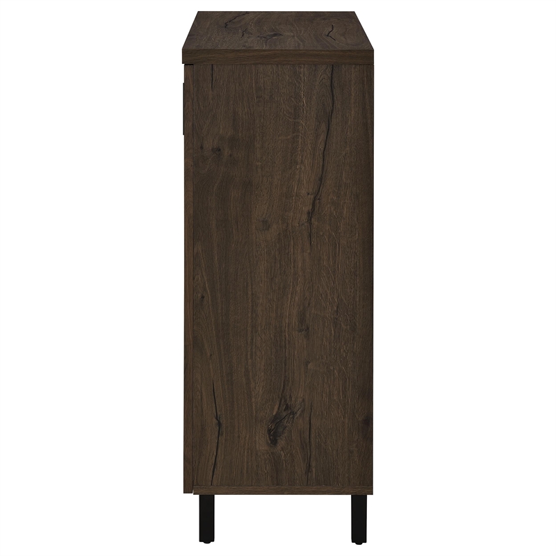Pemberly Row 2-Door Entryway Shoe Storage Cabinet in Smoked Oak