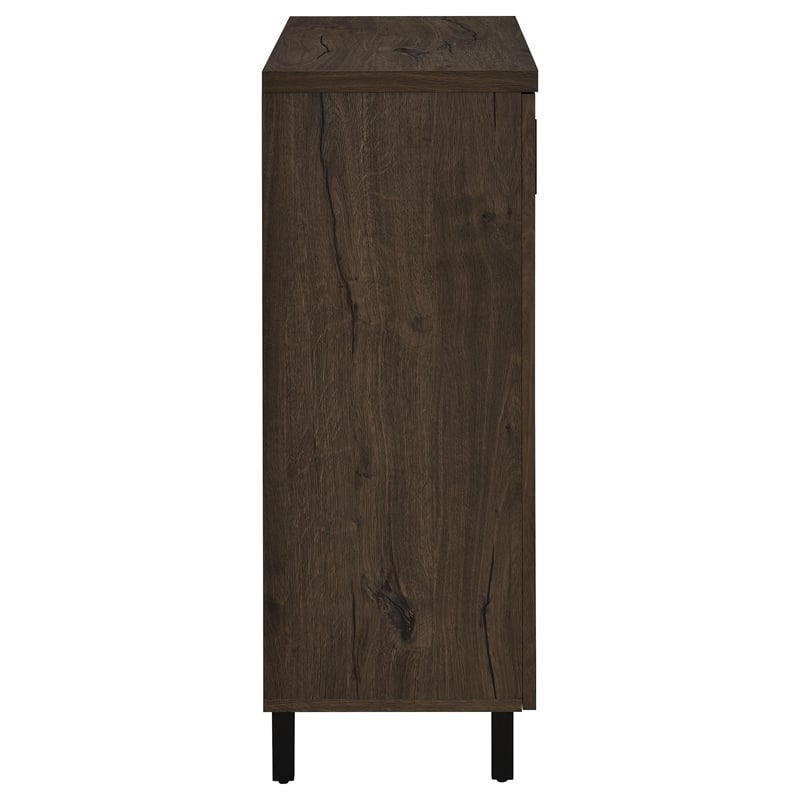 Pemberly Row 2-Door Entryway Shoe Storage Cabinet in Smoked Oak