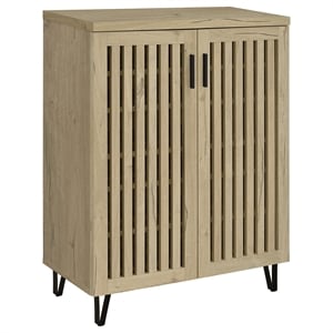 Pemberly Row 2-Door Entryway Shoe Storage Cabinet in White Oak