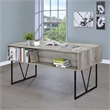 Pemberly Row 63-Inch 4-Drawer Engineered Wood Desk in Gray Driftwood