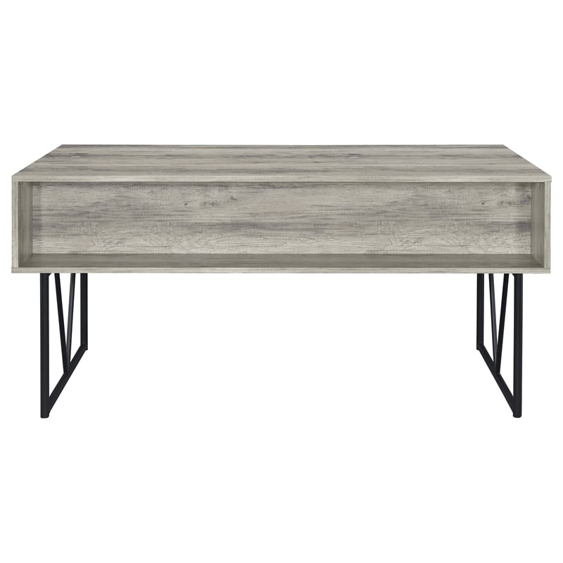 Pemberly Row 63-Inch 4-Drawer Engineered Wood Desk in Gray Driftwood