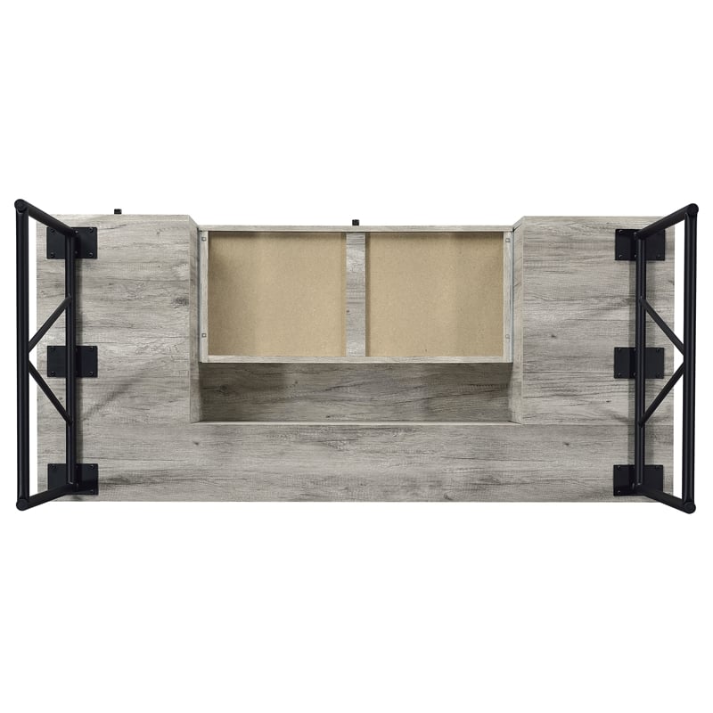 Pemberly Row 63-Inch 4-Drawer Engineered Wood Desk in Gray Driftwood