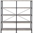Pemberly Row 63-Inch 4-Shelf Double Bookshelf in Gray Driftwood