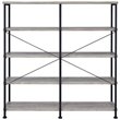 Pemberly Row 63-Inch 4-Shelf Double Bookshelf in Gray Driftwood