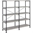 Pemberly Row 63-Inch 4-Shelf Double Bookshelf in Gray Driftwood