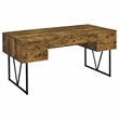 Pemberly Row 63-Inch 4-Drawer Engineered Wood Writing Desk in Rustic Nutmeg