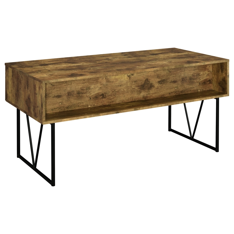 Pemberly Row 63-Inch 4-Drawer Engineered Wood Writing Desk in Rustic Nutmeg