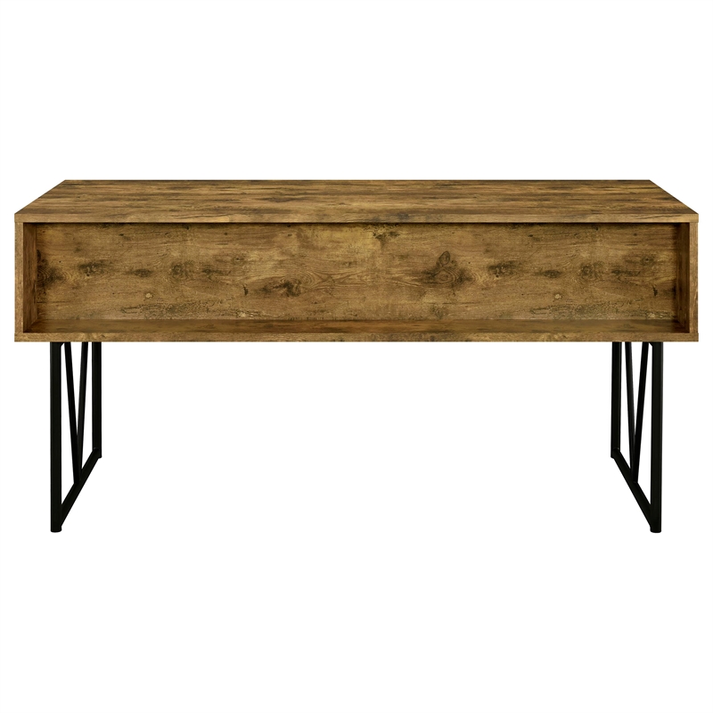 Pemberly Row 63-Inch 4-Drawer Engineered Wood Writing Desk in Rustic Nutmeg
