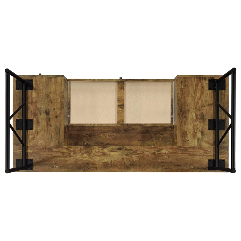 Pemberly Row 63-Inch 4-Drawer Engineered Wood Writing Desk in Rustic Nutmeg