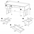 Pemberly Row 63-Inch 4-Drawer Engineered Wood Writing Desk in Rustic Nutmeg