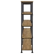Pemberly Row Engineered Wood 63-Inch 4-Shelf Double Bookshelf in Brown