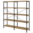Pemberly Row Engineered Wood 63-Inch 4-Shelf Double Bookshelf in Brown
