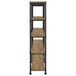 Pemberly Row Engineered Wood 63-Inch 4-Shelf Double Bookshelf in Brown