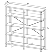Pemberly Row Engineered Wood 63-Inch 4-Shelf Double Bookshelf in Brown
