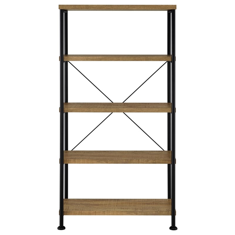 Pemberly Row Engineered Wood 63-Inch 4-Shelf Bookshelf in Brown