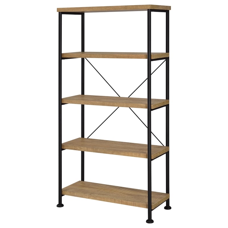 Pemberly Row Engineered Wood 63-Inch 4-Shelf Bookshelf in Brown