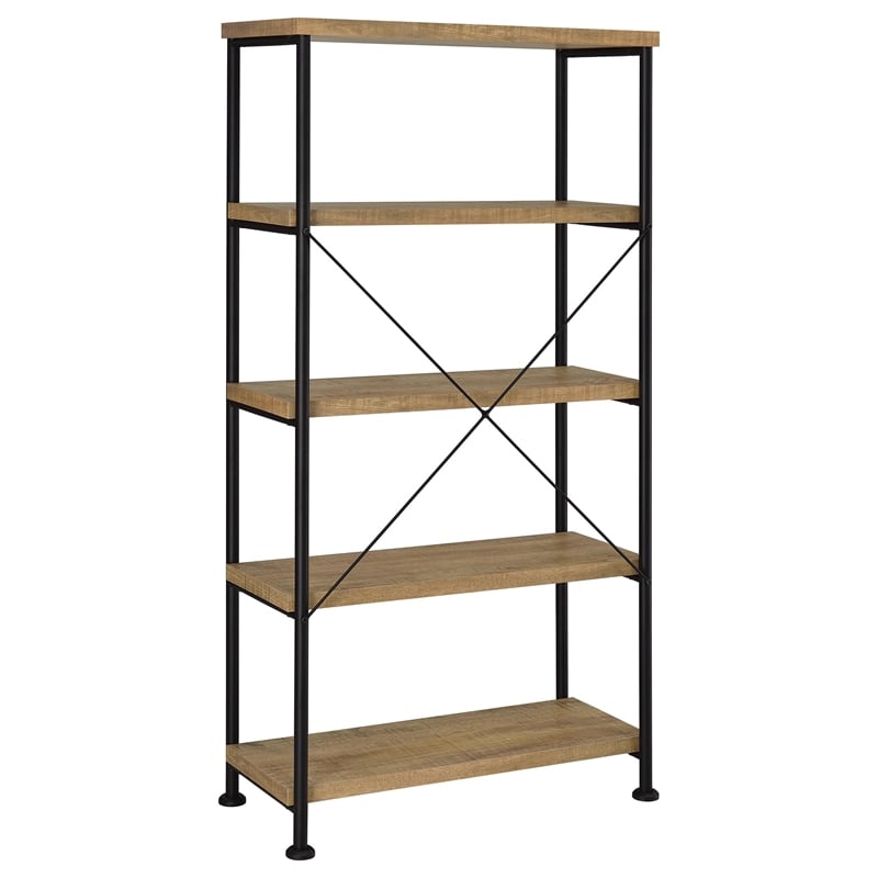 Pemberly Row Engineered Wood 63-Inch 4-Shelf Bookshelf in Brown