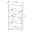 Pemberly Row Engineered Wood 63-Inch 4-Shelf Bookshelf in Brown