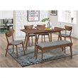 Pemberly Row 63-Inch Extension Leaf Dining Table in Natural Walnut