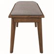 Pemberly Row Upholstered Dining Bench in Grey and Natural Walnut