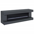 Pemberly Row TV Stand Fireplace with Bluetooth Speaker in Gray High Gloss