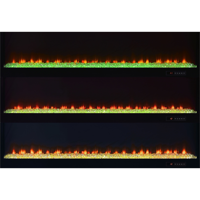 Pemberly Row TV Stand Fireplace with Bluetooth Speaker in Gray High Gloss