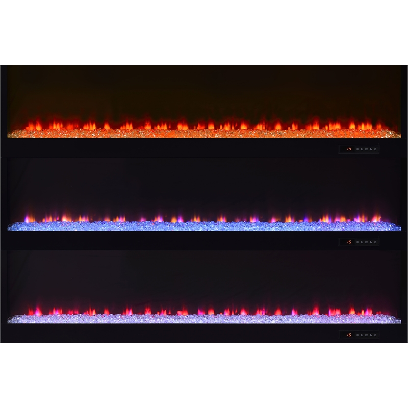 Pemberly Row TV Stand Fireplace with Bluetooth Speaker in Gray High Gloss