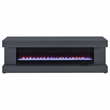 Pemberly Row TV Stand Fireplace with Bluetooth Speaker in Gray High Gloss