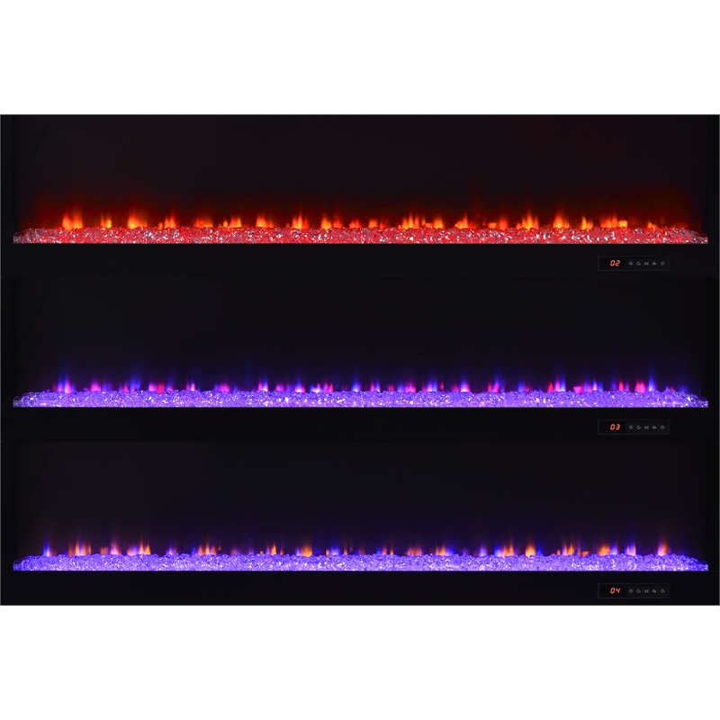 Pemberly Row TV Stand Fireplace with Bluetooth Speaker in Gray High Gloss
