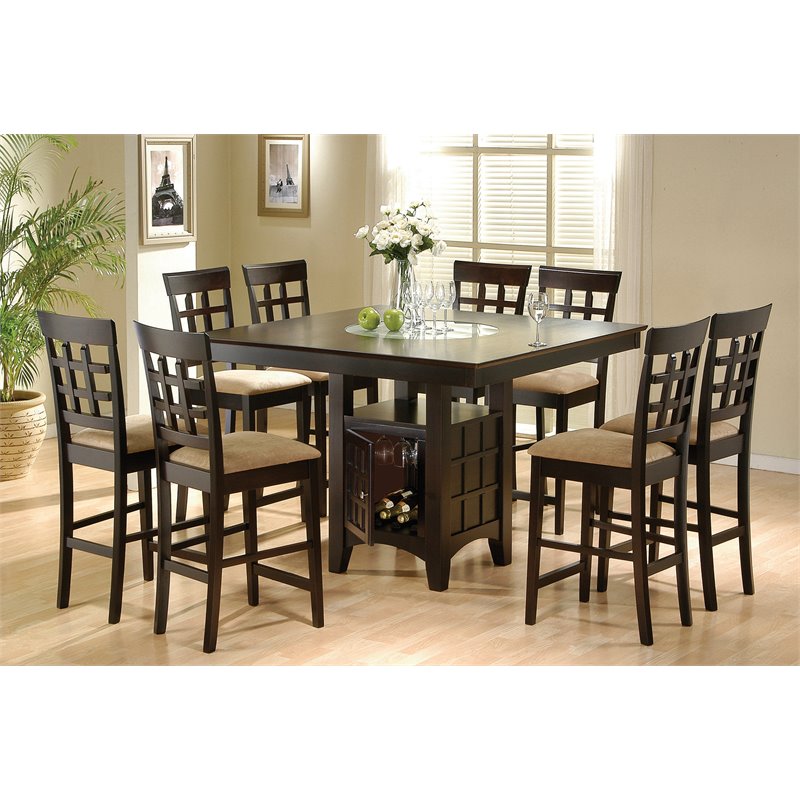Pemberly Row 7-piece Square Counter Height Dining Set in Cappuccino