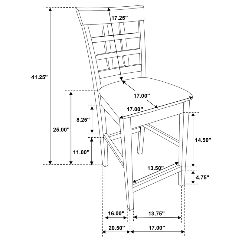 Pemberly Row 7-piece Square Counter Height Dining Set in Cappuccino
