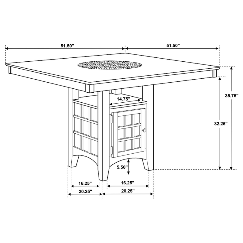 Pemberly Row 7-piece Square Counter Height Dining Set in Cappuccino