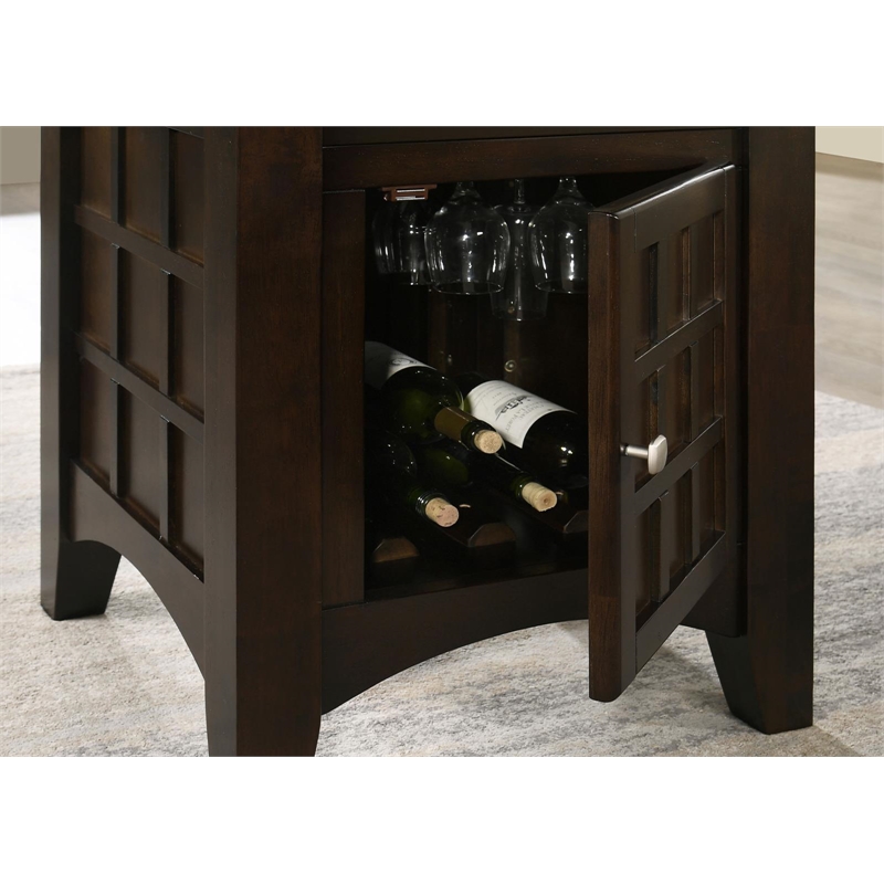 Pemberly Row 7-piece Square Counter Height Dining Set in Cappuccino