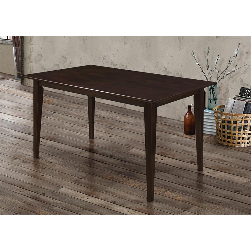 Pemberly Row Rectangular 59-inch Wood Dining Table in Cappuccino