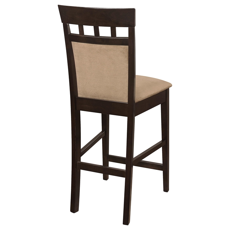 Pemberly Row Upholstered Closed Back Counter Chair Set of 2 in Cappuccino