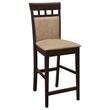 Pemberly Row Upholstered Closed Back Counter Chair Set of 2 in Cappuccino
