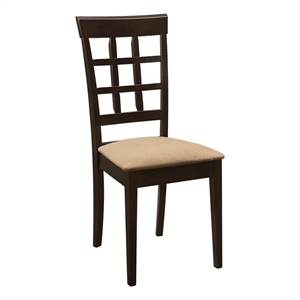 Pemberly Row Lattice Back Dining Side Chair Set of 2 in Cappuccino