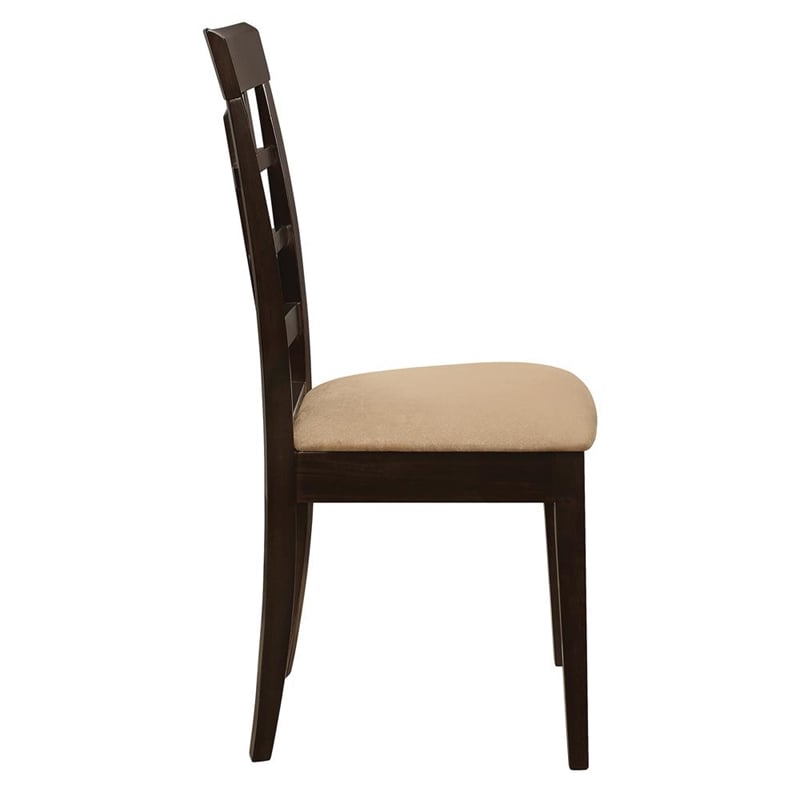 Pemberly Row Lattice Back Dining Side Chair Set of 2 in Cappuccino