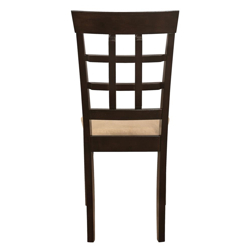 Pemberly Row Lattice Back Dining Side Chair Set of 2 in Cappuccino