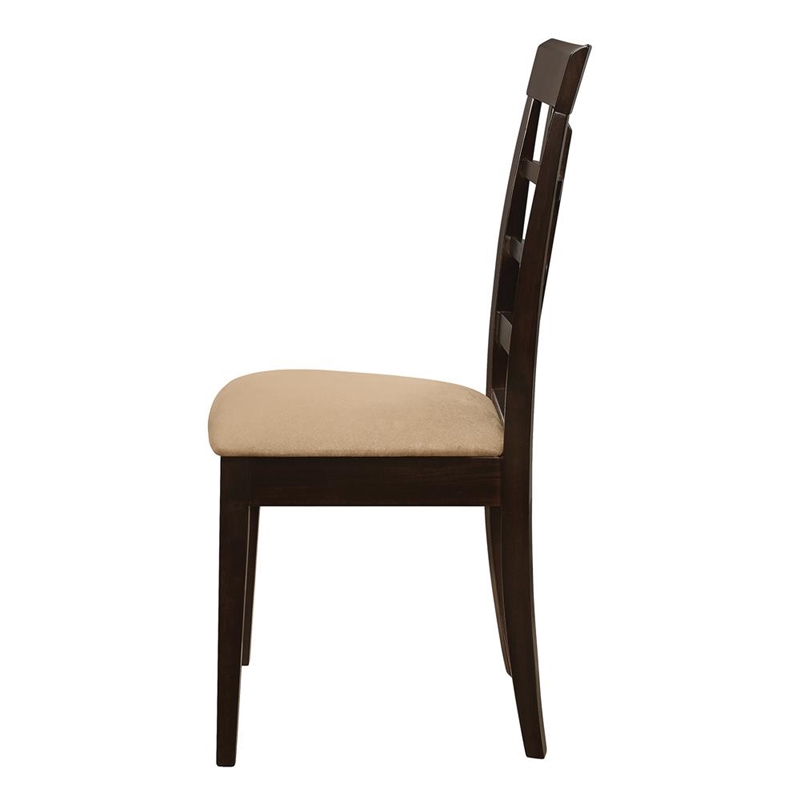 Pemberly Row Lattice Back Dining Side Chair Set of 2 in Cappuccino